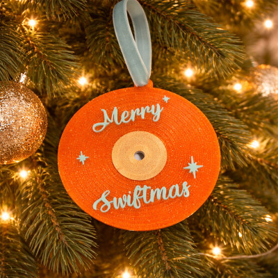 Ornement de Noël vinyle Merry Swiftmas | Décoration originale de sapin