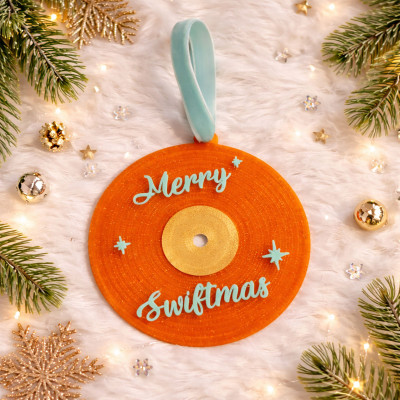 Ornement de Noël vinyle Merry Swiftmas | Décoration originale de sapin