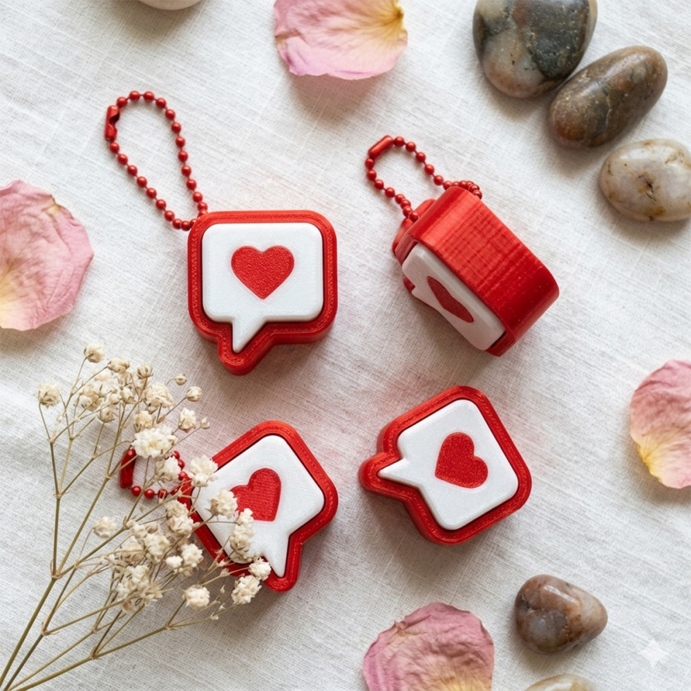 Porte-clé clicker cœur Fête des Mères – Cadeau original maman – Anti-stress avec message d’amour